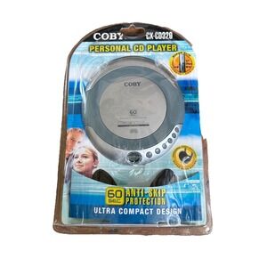 Coby CX-CD329 SLIM PERSONAL CD PLAYER w/Headphones Anti Skip New / Pkg Damage